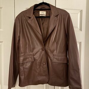 Urban Outfitters Brown Leather Blazer